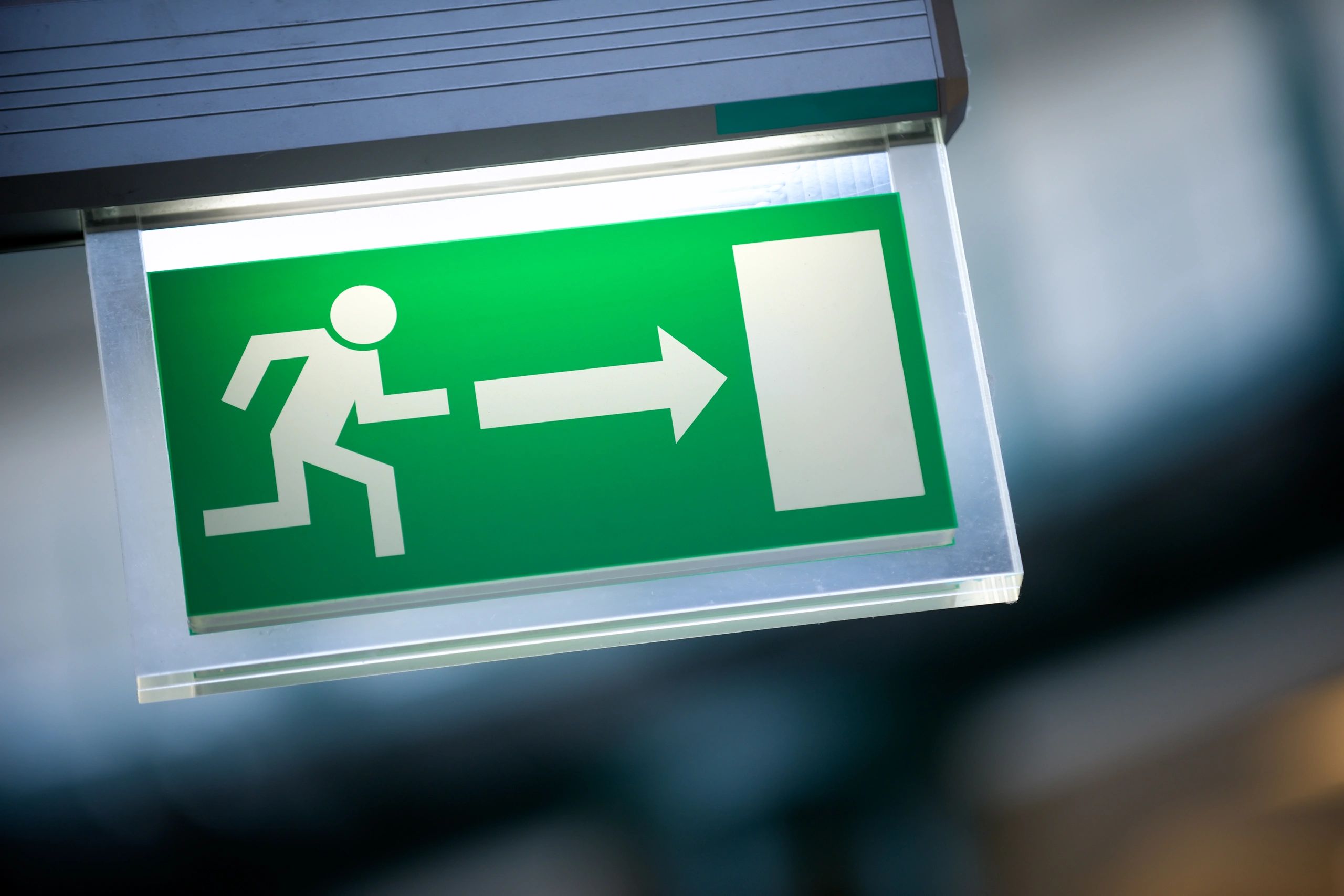 Green emergency exit sign