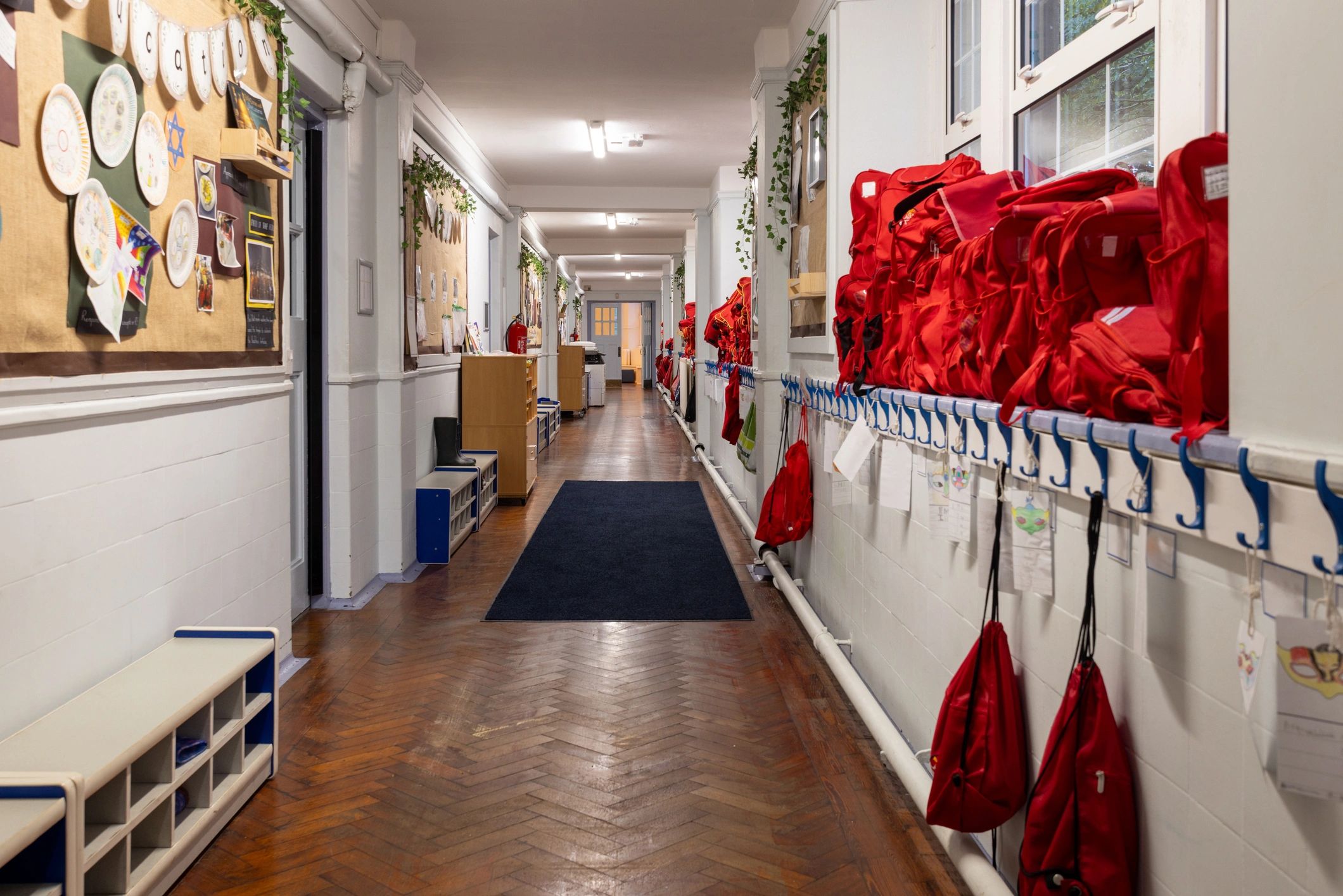 Corridor representing emergency egress routes